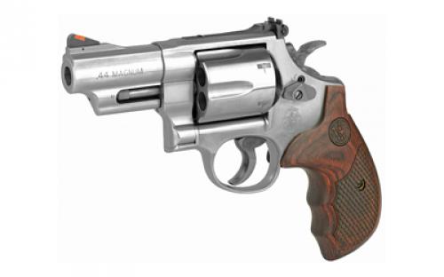 Smith & Wesson 629 Deluxe, Double Action, Metal Frame Revolver, N-Frame, 44 Magnum, 3" Barrel, Stainless Steel, Silver, Wood Grips, Adjustable Sights, 6 Rounds 150715