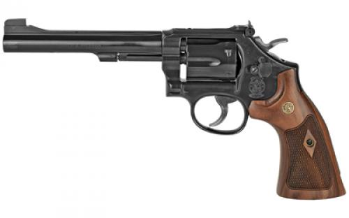 Smith & Wesson Model 48, Classic, Double Action, Metal Frame Revolver, K-Frame, 22WMR, 6 Barrel, Carbon Steel, Blued Finish, Wood Grips, Adjustable Sights, 6 Rounds, BLEM (Scratches on Barrel) 150718