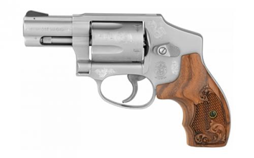 Smith & Wesson Model 640, Engraved, Double Action Only, Metal Frame Revolver, J-Frame, 357 Magnum, 2.125 Barrel, Stainless Steel, Matte Silver Finish, Wood Grips, Fixed Sights, 5 Rounds 150784