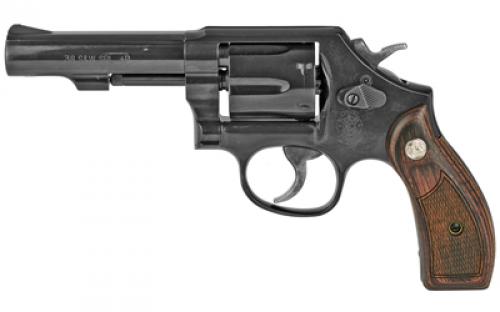 Smith & Wesson Model 10, Classic, Double Action, Metal Frame Revolver, K-Frame, 38 Special +P, 4 Barrel, Carbon Steel, Blued Finish, Wood Grips, Fixed Sights, 6 Rounds 150786