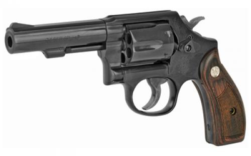 Smith & Wesson Model 10, Classic, Double Action, Metal Frame Revolver, K-Frame, 38 Special +P, 4" Barrel, Carbon Steel, Blued Finish, Wood Grips, Fixed Sights, 6 Rounds 150786