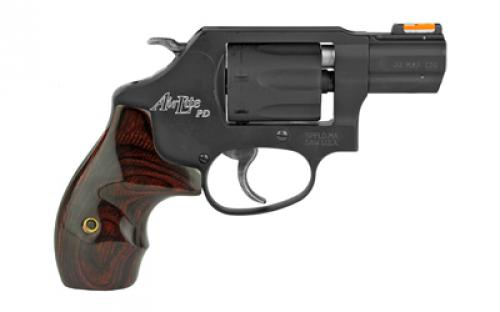 Smith & Wesson Model 351PD, Double Action, Metal Frame Revolver, J-Frame, 22WMR, 1.88" Barrel, Aluminum Alloy, Matte Finish, Black, Wood Grips, Hi-Viz Fiber Optic Sights, 7 Rounds 160228