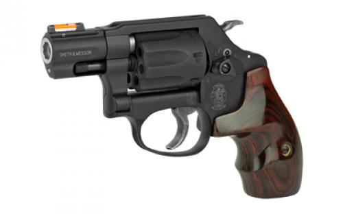 Smith & Wesson Model 351PD, Double Action, Metal Frame Revolver, J-Frame, 22WMR, 1.88" Barrel, Aluminum Alloy, Matte Finish, Black, Wood Grips, Hi-Viz Fiber Optic Sights, 7 Rounds 160228