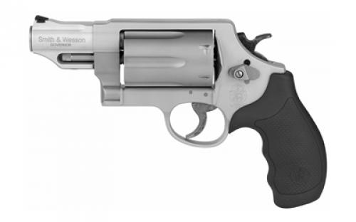 Smith & Wesson Governor, Double Action, Metal Frame Revolver, Z-Frame, 410GA, 2.5 Chamber, 45 ACP, 45 Long Colt, Scandium Alloy, Matte Finish, Silver, Synthetic Grips, Fixed Sights, 6 Rounds 160410