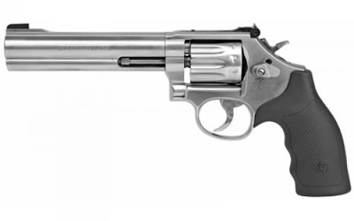 Smith & Wesson Model 617, Double Action, Metal Frame Revolver, K-Frame, 22LR, 6 Barrel, Stainless Steel, Satin Finish, Silver, Rubber Grips, Adjustable Sights, 10 Rounds, Target Trigger 160578