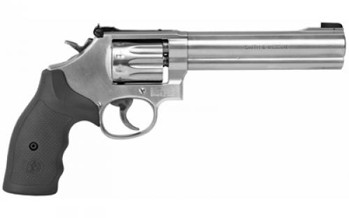 Smith & Wesson Model 617, Double Action, Metal Frame Revolver, K-Frame, 22LR, 6" Barrel, Stainless Steel, Satin Finish, Silver, Rubber Grips, Adjustable Sights, 10 Rounds, Target Trigger 160578