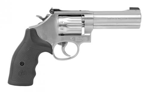Smith & Wesson Model 617, Double Action, Metal Frame Revolver, K-Frame, 22LR, 4" Barrel, Stainless Steel, Satin Finish, Silver, Synthetic Grips, Adjustable Sights, 10 Rounds 160584