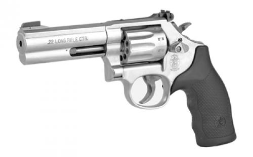 Smith & Wesson Model 617, Double Action, Metal Frame Revolver, K-Frame, 22LR, 4" Barrel, Stainless Steel, Satin Finish, Silver, Synthetic Grips, Adjustable Sights, 10 Rounds 160584