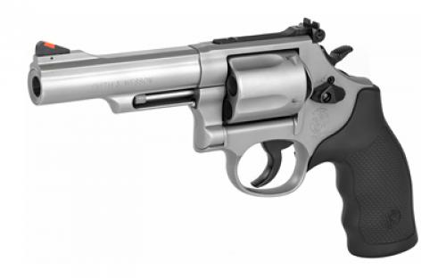 Smith & Wesson Model 69, Double Action, Metal Frame Revolver, L-Frame, 44 Magnum, 4.25" Barrel, Stainless Steel, Matte Finish, Silver, Adjustable Rear Sight, Rubber Grips, 5 Rounds 162069