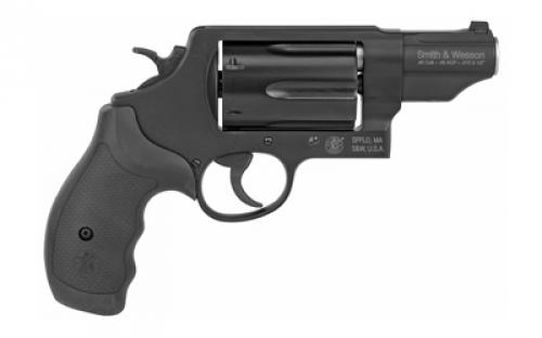 Smith & Wesson Governor, Double Action, Metal Frame Revolver, Z-Frame, 410 Gauge, 2.5" Chamber, 2.75" Barrel, 45 ACP, 45 Long Colt, Scandium Alloy, Matte Finish, Black, Synthetic Grips, Tritium Night Sights, 6 Rounds 162410