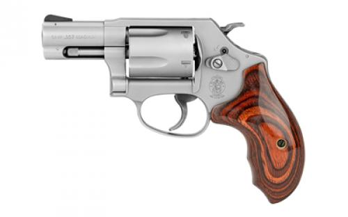 Smith & Wesson Model 60 LS Ladysmith, Double Action, Metal Frame Revolver, J-Frame, 357 Magnum, 2.125 Barrel, Stainless Steel, Matte Finish, Silver, Wood Grips, Fixed Sights, 5 Rounds 162414