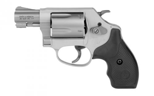 Smith & Wesson Model 637, Double/Single Action, Metal Frame Revolver, J-Frame, 38 Special +P, 1.88, Aluminum Alloy, Matte Finish, Silver, Rubber Grips, Fixed Sights, 5 Rounds 163050