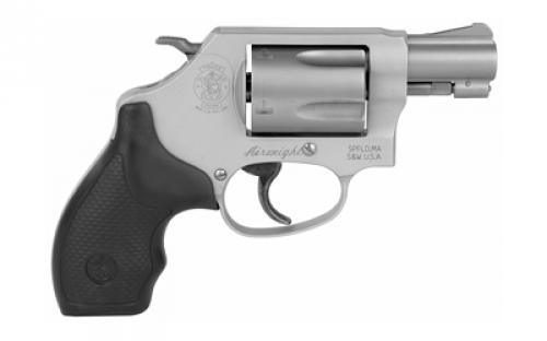 Smith & Wesson Model 637, Double/Single Action, Metal Frame Revolver, J-Frame, 38 Special +P, 1.88, Aluminum Alloy, Matte Finish, Silver, Rubber Grips, Fixed Sights, 5 Rounds 163050