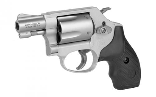 Smith & Wesson Model 637, Double/Single Action, Metal Frame Revolver, J-Frame, 38 Special +P, 1.88, Aluminum Alloy, Matte Finish, Silver, Rubber Grips, Fixed Sights, 5 Rounds 163050