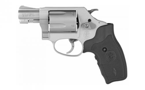 Smith & Wesson Model 637, Double/Single Action, Metal Frame Revolver, J-Frame, 38 Special +P, 1.88 Barrel, Alloy, Matte Finish, Silver, Rubber Crimson Trace Laser Grips, Fixed Sights, 5 Rounds 163052