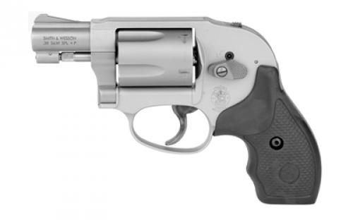 Smith & Wesson Model 638, Double/Single Action, Metal Frame Revolver, J-Frame, 38 Special +P, 1.88 Barrel, Aluminum Alloy, Matte Finish, Silver, Rubber Grips, Fixed Sights, 5 Rounds 163070