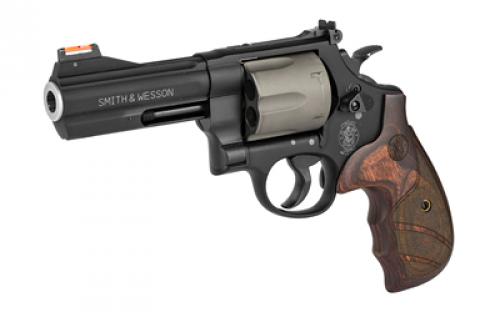 Smith & Wesson Model 329PD, Double Action, Metal Frame Revolver, N-Frame, 44 Magnum, 4.13" Barrel, Scandium, Titanium Alloy Cylinder, Matte Finish, Black, Textured Laminate/Synthetic Grips, Adjustable Rear Sight, Hi-Viz Front Sight, 6 Rounds 163414