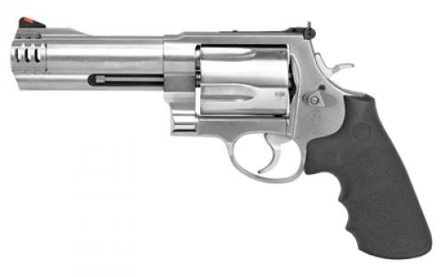 Smith & Wesson Model 460XVR Revolver, Double Action, Metal Frame Revolver, X-Frame, 460SW, 5 Barrel, Stainless Steel, Satin Finish, Silver, Rubber Grips, Adjustable Rear Sight, 5 Rounds 163465