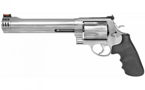 Smith & Wesson Model 500, Double Action, Metal Frame Revolver, X-Frame, 500 S&W, 8.38 Barrel, Stainless Steel, Satin Finish, Silver, Rubber Grips, HiViz Front Sight, 5 Rounds 163501
