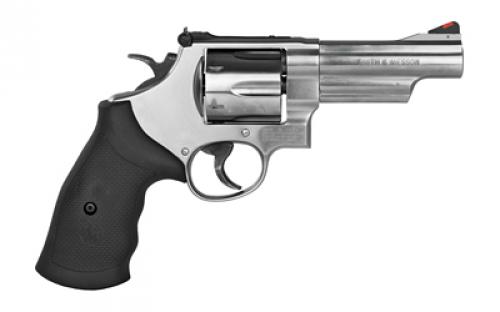 Smith & Wesson Model 629, Double/Single Action, Metal Frame Revolver, N-Frame, 44 Magnum, 4.13" Barrel, Stainless Steel, Satin Finish, Silver, Adjustable Sights, Rubber Grips, 6 Rounds, BLEM (Tool Marks on Barrel) 163603