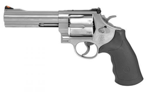 Smith & Wesson Model 629, Classic, Double/Single Action, Metal Frame Revolver, N-Frame, 44 Magnum, 5 Barrel, Stainless Steel, Satin Finish, Silver, Rubber Grips, Adjustable Rear Sight, 6 Rounds 163636