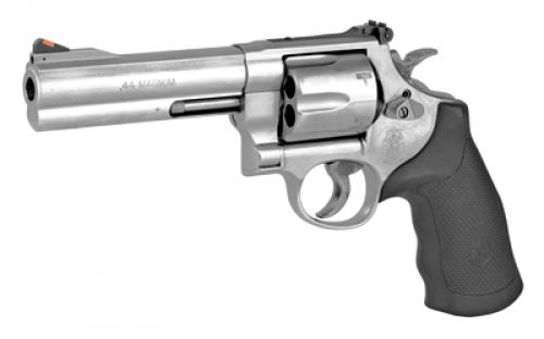 Smith & Wesson Model 629, Classic, Double/Single Action, Metal Frame Revolver, N-Frame, 44 Magnum, 5" Barrel, Stainless Steel, Satin Finish, Silver, Rubber Grips, Adjustable Rear Sight, 6 Rounds 163636