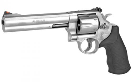 Smith & Wesson Model 629, Classic, Double/Single Action, Metal Frame Revolver, N-Frame, 44 Magnum, 6.5" Barrel, Stainless Steel, Satin Finish, Silver, Rubber Grips, Rear Adjustable Sight, 6 Rounds 163638