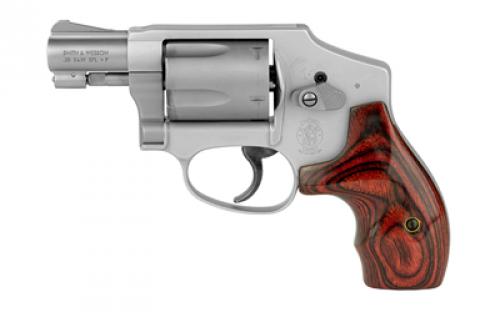 Smith & Wesson Model 642, Ladysmith, Double Action Only, Metal Frame Revolver, J-Frame, 38 Special +P, 1.88 Barrel, Alloy, Matte Finish, Silver, Wood Grips, Fixed Sights, 5 Rounds 163808