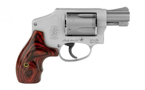 Smith & Wesson Model 642, Ladysmith, Double Action Only, Metal Frame Revolver, J-Frame, 38 Special +P, 1.88" Barrel, Alloy, Matte Finish, Silver, Wood Grips, Fixed Sights, 5 Rounds 163808