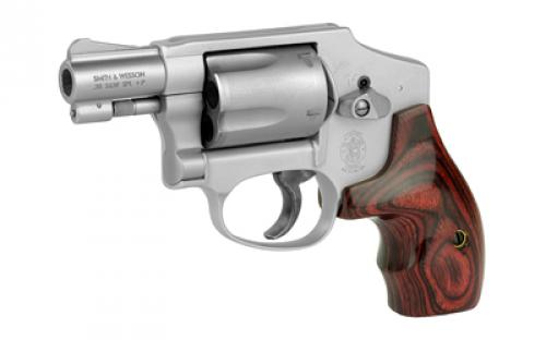 Smith & Wesson Model 642, Ladysmith, Double Action Only, Metal Frame Revolver, J-Frame, 38 Special +P, 1.88" Barrel, Alloy, Matte Finish, Silver, Wood Grips, Fixed Sights, 5 Rounds 163808