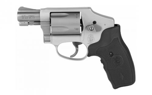 Smith & Wesson Model 642, Double Action Only, Metal Frame Revolver, J-Frame, 38 Special +P, 1.88 Barrel, Alloy, Matte Finish, Silver, Rubber Crimson Trace Laser Grips, Fixed Sights, 5 Rounds 163811