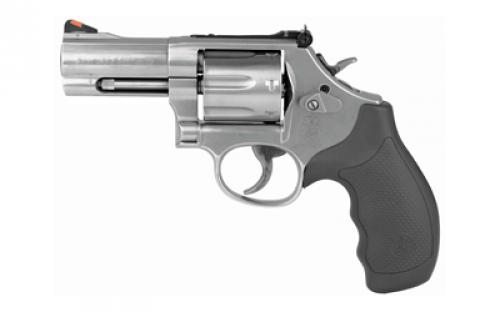 Smith & Wesson Model 686 Plus, Double/Single Action, Metal Frame Revolver, L-Frame, 357 Magnum, 3 Barrel, Stainless Steel, Satin Finish, Silver, Rubber Grips, Adjustable Rear Sight, 7 Rounds, BLEM (Front Sight Bent) 164300