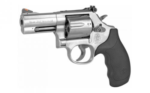 Smith & Wesson Model 686 Plus, Double/Single Action, Metal Frame Revolver, L-Frame, 357 Magnum, 3" Barrel, Stainless Steel, Satin Finish, Silver, Rubber Grips, Adjustable Rear Sight, 7 Rounds, BLEM (Front Sight Bent) 164300