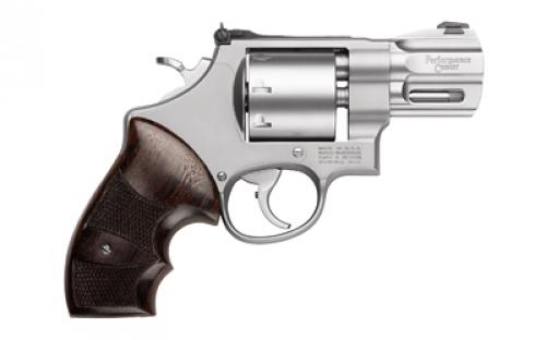 Smith & Wesson Model 627, Performance Center, Double Action, Metal Frame Revolver, N-Frame, 357 Magnum, 2.63 Barrel, Stainless Steel, Matte Finish, Silver, Wood Grips, Adjustable Sights, 8 Rounds 170133