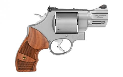 Smith & Wesson Model 629, Performance Center, Double Action, Metal Frame Revolver, N-Frame, 44 Magnum, 2.63" Barrel, Stainless Steel, Matte Finish, Silver, Wood Grips, Adjustable Rear Sight, 6 Rounds, Unfluted Cylinder, Performance Center Tuned Action 170135