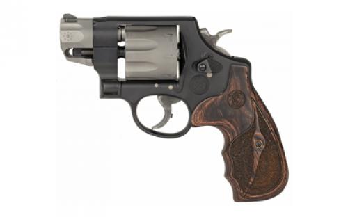 Smith & Wesson Model 327, Performance Center, Double Action, Metal Frame Revolver, N-Frame, 357 Magnum, 2 Barrel, Scandium, Matte Finish, Black, Wood Grips, Integral U-Notch Rear Sight, Orange Ramp Front Sight, 8 Rounds, Performance Center Tuned Action 170245