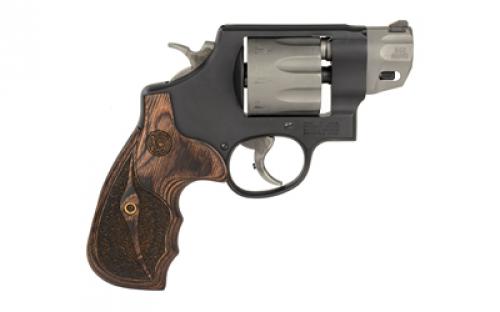 Smith & Wesson Model 327, Performance Center, Double Action, Metal Frame Revolver, N-Frame, 357 Magnum, 2" Barrel, Scandium, Matte Finish, Black, Wood Grips, Integral U-Notch Rear Sight, Orange Ramp Front Sight, 8 Rounds, Performance Center Tuned Action 170245