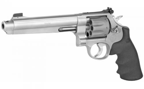 Smith & Wesson Model 929, Performance Center, Double Action, Metal Frame Revolver, N-Frame, 9MM, 6.5" Ported Barrel, Stainless Steel, Titanium Cylinder, Matte Finish, Silver, Rubber Grips, Adjustable Sights, 8 Rounds, Performance Center Tuned Action, Fired Case 170341