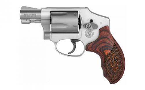 Smith & Wesson Model 642, Performance Center, Double Action Only, Metal Frame Revolver, J-Frame, 38 Special+P, 1.88 Barrel, Alluminum Alloy, Matte Finish, Silver, Wood Grips, Fixed Sights, 5 Rounds 170348
