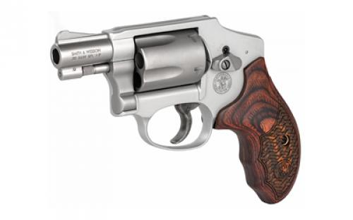 Smith & Wesson Model 642, Performance Center, Double Action Only, Metal Frame Revolver, J-Frame, 38 Special+P, 1.88" Barrel, Alluminum Alloy, Matte Finish, Silver, Wood Grips, Fixed Sights, 5 Rounds 170348