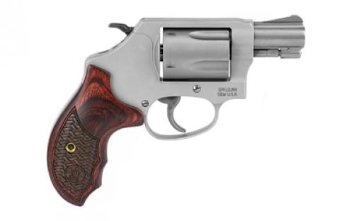Smith & Wesson Model 637, Performance Center, Double Action, Metal Frame Revolver, J-Frame, 38 Special+P, 1.88" Barrel, Aluminum Alloy, Matte Finish, Silver, Wood Grips, Fixed Sights, 5 Rounds 170349