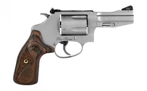 Smith & Wesson Model 60, Pro Series, Double Action, Metal Frame Revolver, J-Frame, 357 Magnum, 3" Barrel, Stainless Steel, Matte Finish, Silver, Wood Grips, Adjustable Rear Sight, Front Night Sight, 5 Rounds 178013