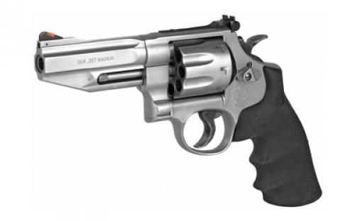 Smith & Wesson Model 627, Pro Series, Double Action, Metal Frame Revolver, N-Frame, 357 Magnum, 4" Barrel, Stainless Finish, Matte Stainless Finish, Rubber Grips, Adjustable Rear Sight, 8 Rounds, Fired Case 178014