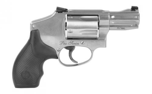 Smith & Wesson Model 640, Pro Series, Double Action Only, Metal Frame Revolver, J-Frame, 357 Magnum, 2.13" Barrel, Stainless Steel, Satin Finish, Silver, Rubber Grips, Fixed Night Sights, 5 Rounds, Moon Clip 178044