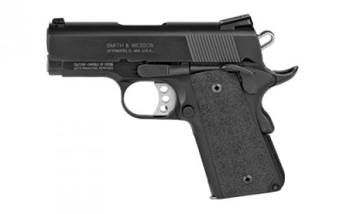 Smith & Wesson 1911, Performance Center, Pro Series, Single Action Only, Metal Frame Pistol, Sub-Compact, 9MM, 3 Barrel, Scandium Alloy, Matte Finish, Black, Synthetic Grips, Fixed Sights, Ambidextrous Safety, 8 Rounds, 2 Magazines 178053