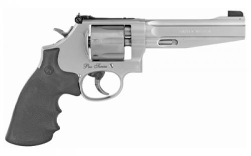 Smith & Wesson Model 986, Performance Center, Double Action, Medium Frame Revolver, 9MM, 5" Barrel, Stainless Steel, Titanium Cylinder, Matte Finish, Silver, Rubber Grips, Adjustable Sights, 7 Rounds, Fired Case 178055