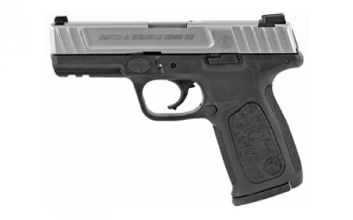Smith & Wesson SD40VE, Striker Fired, Semi-automatic, Polymer Frame Pistol, Full Size, 40 S&W, 4 Barrel, Silver Slide, Black Frame, Fixed Sights, 14 Rounds, 2 Magazines 223400