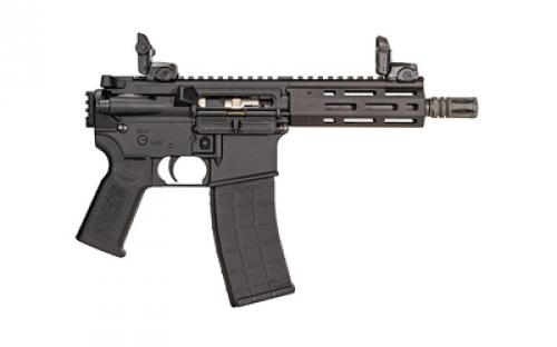 Tippmann Arms Company M4-22 Micro Compact, Semi-Automatic Pistol, AR, 22 LR, 7 Barrel, Aluminum MLOK Handguard, Matte Finish, Black, Picatinny Rear End, Front/Rear Flip Sights, 1 Magazine, 25 Rounds A101191