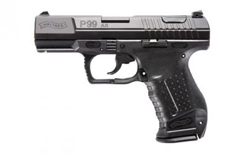 Walther P99, Striker Fired, Semi-automatic, Full Size, 9MM, 4 Barrel, Polymer Frame Pistol, Black, Fixed Sights, Decocker, 15 Rounds, 2 Magazines, Anti Stress Trigger 2796325