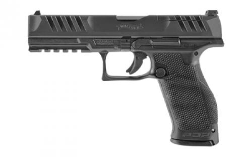 Walther PDP, Striker Fired, Semi-automatic, Polymer Frame Pistol, Full Size, 9MM, 5 Barrel, Black, Adjustable Rear Sight, 18 Rounds, Optics Ready 2844001